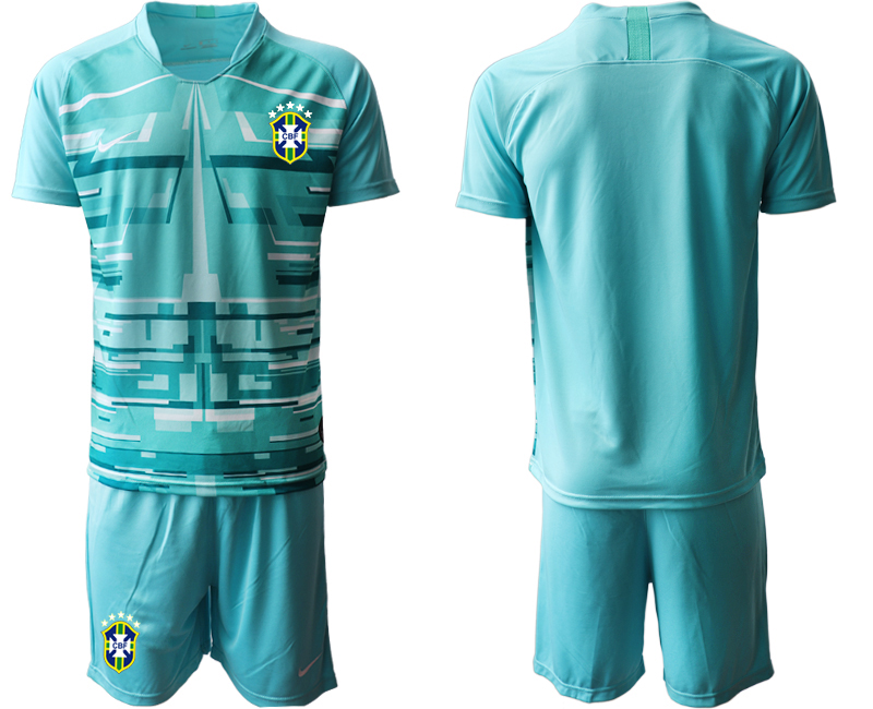 Men 2020-2021 Season National team Brazil goalkeeper blue Soccer Jersey1->brazil jersey->Soccer Country Jersey
